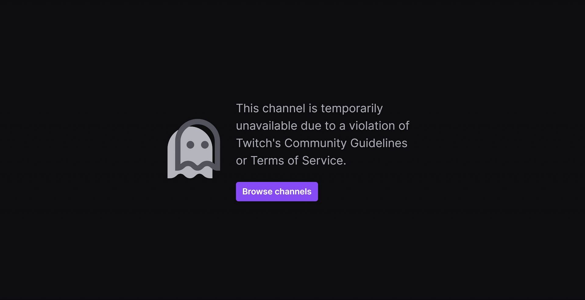 The message that appears on the streamer's channel (Image via Twitch)